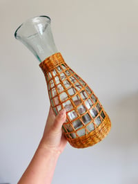 Image 5 of Wicker Wrapped Glass Carafes (2)
