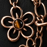 Silver Flower Pendent & Tigers Eye