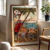 Image 1 of “Messageries Maritimes” Vintage French Shipping Poster