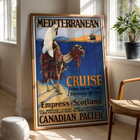 Image 1 of “Mediterranean Cruise” Vintage Ocean Liner Travel Poster