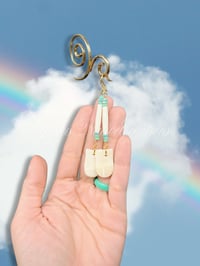 Teal Elk Teeth Dangles