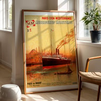 Image 1 of “Paris en Orient” — Messageries Maritimes Vintage Travel Poster