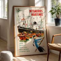 Image 1 of “Messageries Maritimes” Vintage Shipping Poster
