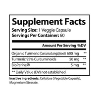 Image 5 of Turmeric with BioPerine® (Black Pepper Fruit Extract) Supplement (60 Capsules)