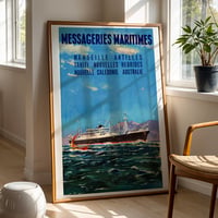 Image 1 of “Messageries Maritimes” — Vintage Ocean Liner Travel Poster (1958)