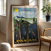 Image 1 of Pan Am – Jet Clippers to Caribbean – Vintage Travel Poster
