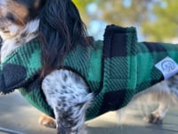 Image 2 of Green Check Fleece Chest Cover coat