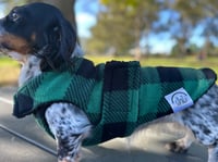Image 3 of Green Check Fleece Chest Cover coat