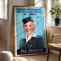 Image 1 of Voyagez Pan American Vintage Airline Poster