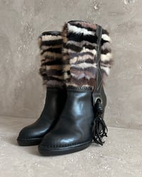 Image 3 of FUR AND LEATHER BOOTS