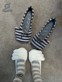 Image 6 of White Ballet Flats “Wings Q”