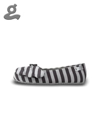 Image 2 of Grey Striped Ballet Flats “Wings Q”