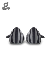 Image 4 of Grey Striped Ballet Flats “Wings Q”
