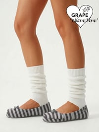 Image 6 of Grey Striped Ballet Flats “Wings Q”