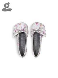 Image 3 of Grey Printed Satin  Ballet Flats “Wings Q”