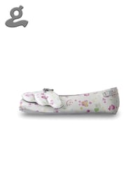 Image 2 of Grey Printed Satin  Ballet Flats “Wings Q”