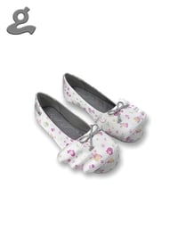 Image 1 of Grey Printed Satin  Ballet Flats “Wings Q”