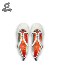 Image 3 of White Top-Handle Ballet Flats “Baggie”