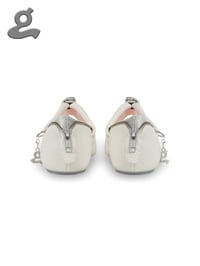 Image 4 of White Top-Handle Ballet Flats “Baggie”