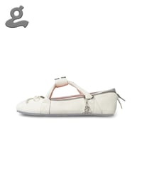 Image 2 of White Top-Handle Ballet Flats “Baggie”