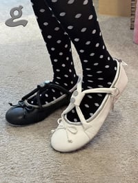 Image 7 of White Top-Handle Ballet Flats “Baggie”