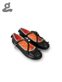 Image 1 of Black Top-Handle Ballet Flats “Baggie”