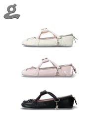 Image 7 of Black Top-Handle Ballet Flats “Baggie”