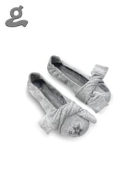 Image 1 of Grey Hoodie Knot Ballet Flats “Hoddie Q”
