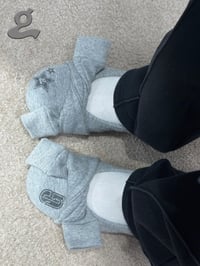 Image 7 of Grey Hoodie Knot Ballet Flats “Hoddie Q”