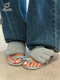 Image 6 of Grey Hoodie Round-Toe Heeled Sandals “Wings H”