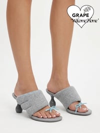 Image 5 of Grey Hoodie Round-Toe Heeled Sandals “Wings H”