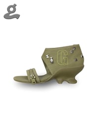 Image 2 of Studded Embroidered Wedge Sandals “Zipper”