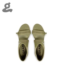 Image 3 of Studded Embroidered Wedge Sandals “Zipper”