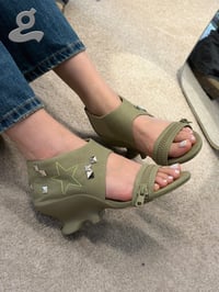 Image 7 of Studded Embroidered Wedge Sandals “Zipper”