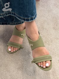 Image 8 of Studded Embroidered Wedge Sandals “Zipper”