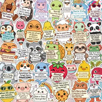 Image 1 of 120PCS Positive Affirmation Stickers – Cute Animal & Food Pun Vinyl Stickers