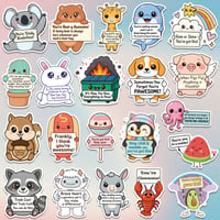 Image 4 of 120PCS Positive Affirmation Stickers – Cute Animal & Food Pun Vinyl Stickers