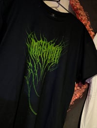 Image 1 of Black/Green Handmade Block Print Tee 
