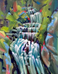 Image 1 of Forest Waterfall — Original Oil Painting