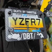 Image 1 of Death By Throttle /DBT/ Motorcycle License Plate Frame & Sticker
