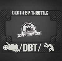 Image 2 of Death By Throttle /DBT/ Motorcycle License Plate Frame & Sticker