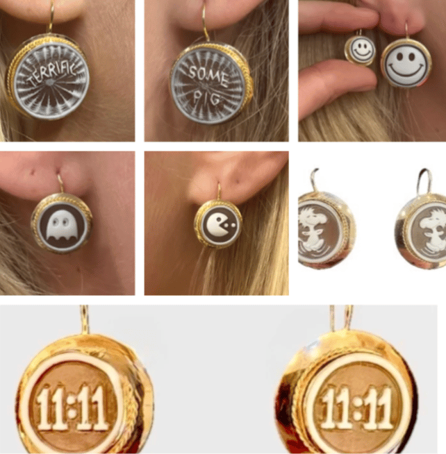 Blue Tree  Cameo Earrings Collection -SOLD OUT - Image 1 of 12