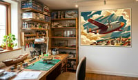 Image 5 of Stampa Fine Art in stile vintage C-119 "Vagone Volante" 