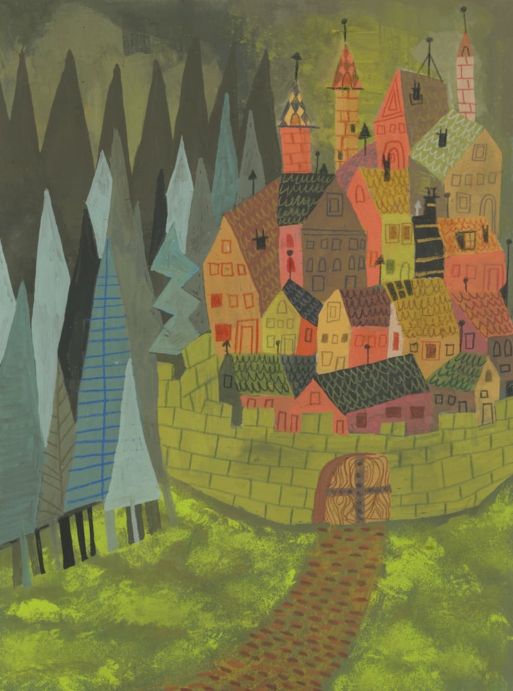 Image of Bavarian mountain village - original painting