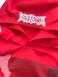Image 5 of TERROR VISION - Upcycled Under Armour hoodie + micro skirt set ( red + reflective embroidery patch )