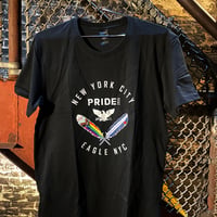 Image 2 of Limited Edition: NYC PRIDE 2026 / Eagle NYC Black Tee w/ Pride Feathers Logo
