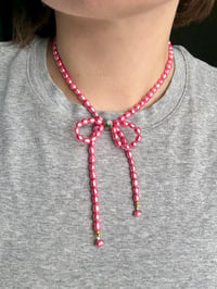 Image 2 of Pink Pearl and Cloisonné “Bow-lo”