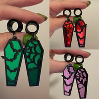  Bat Coffin Tunnel Dangles (sizes 4g-2")