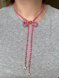 Image 2 of Pink Pearl “Bow-lo” with Star Charms