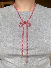 Image 3 of Pink Pearl “Bow-lo” with Star Charms
